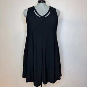 Black Sleeveless Dress Neck Detail